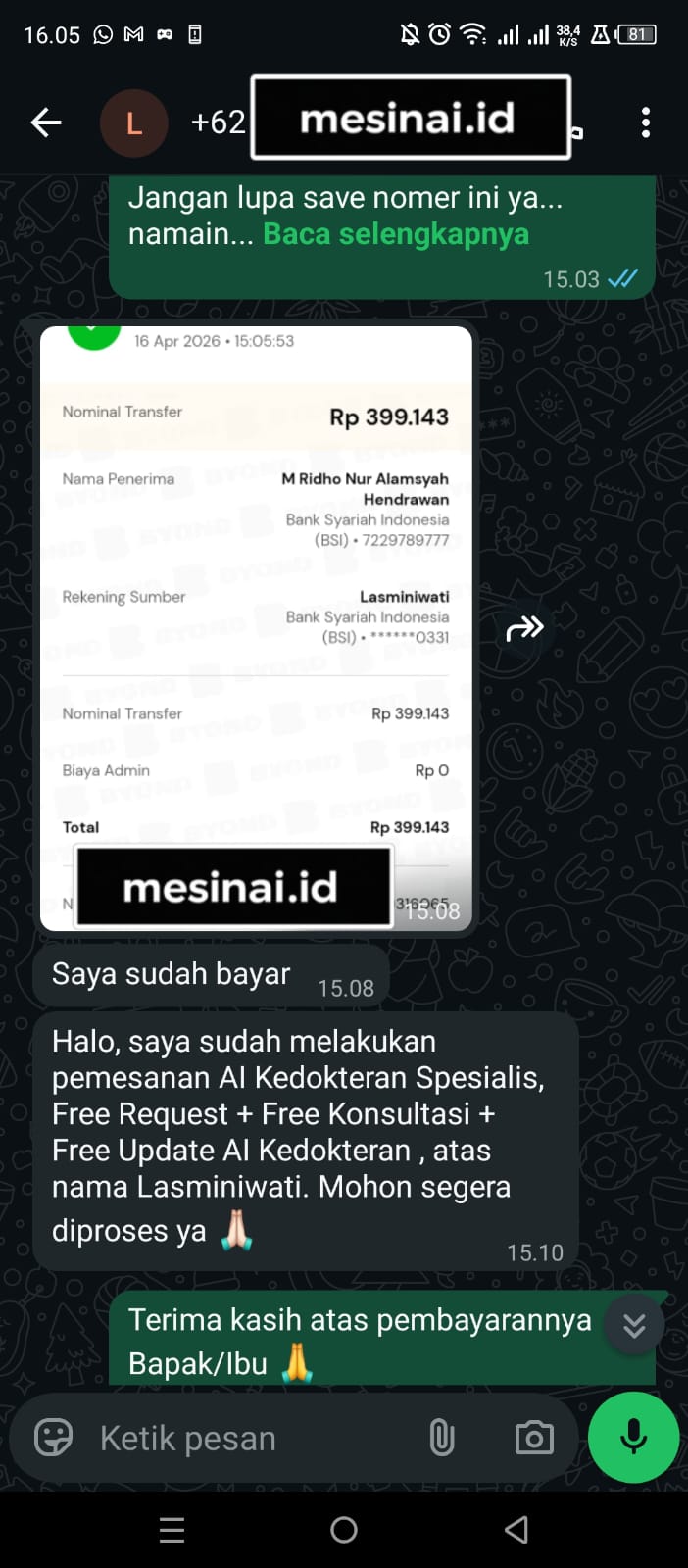 Bukti transfer 1