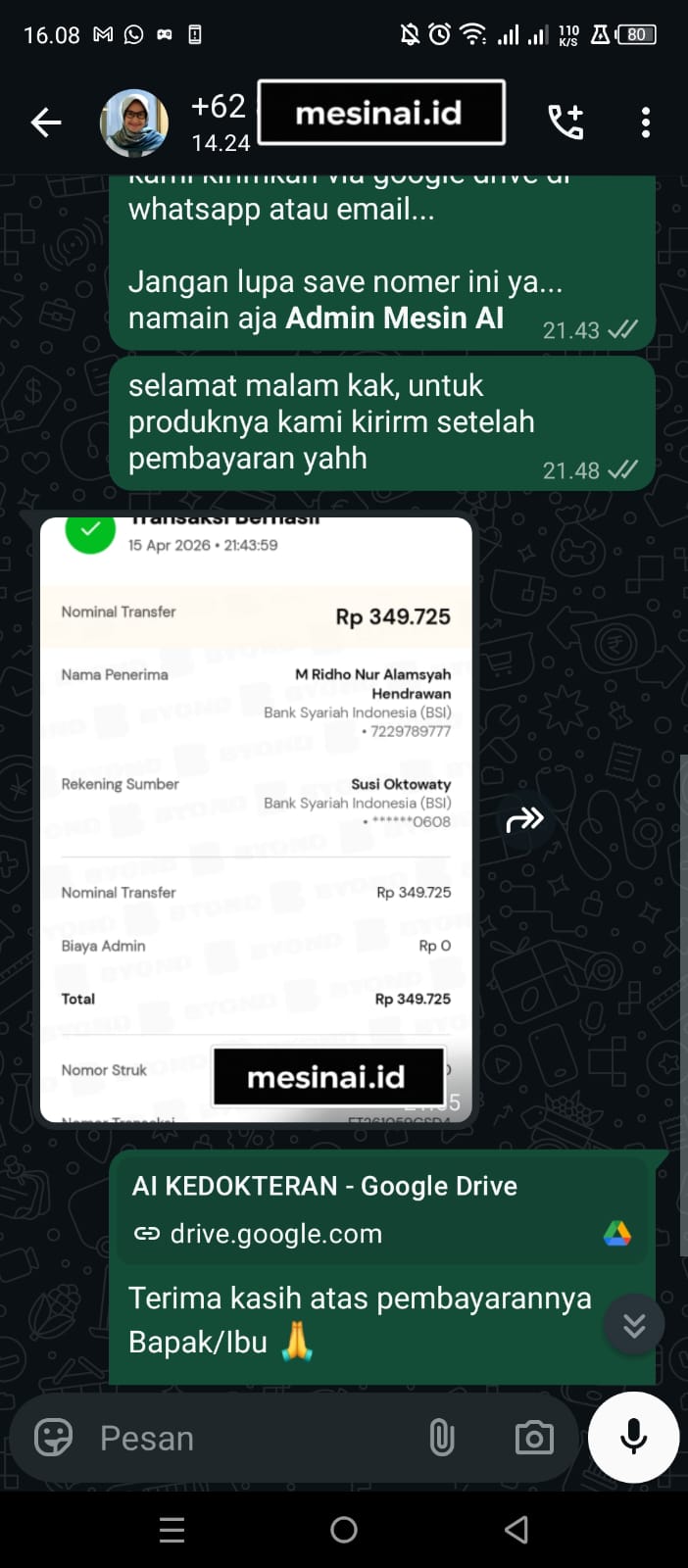 Bukti transfer 2