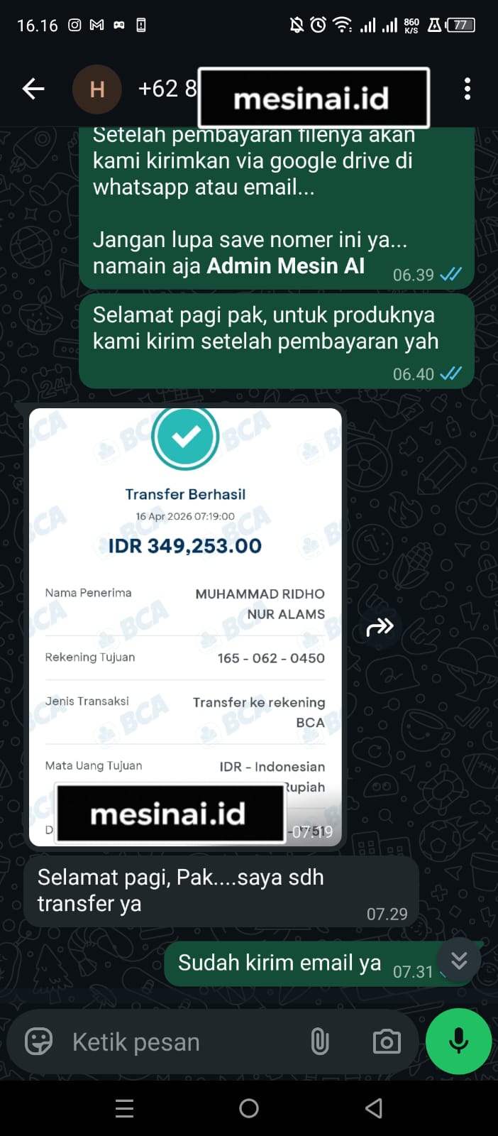 Bukti transfer 5